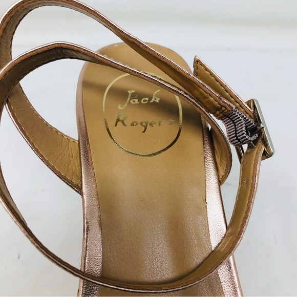 Jack Rogers Rose Gold Keri Cork Wedge Platform Sandals - Picture 10 of 13